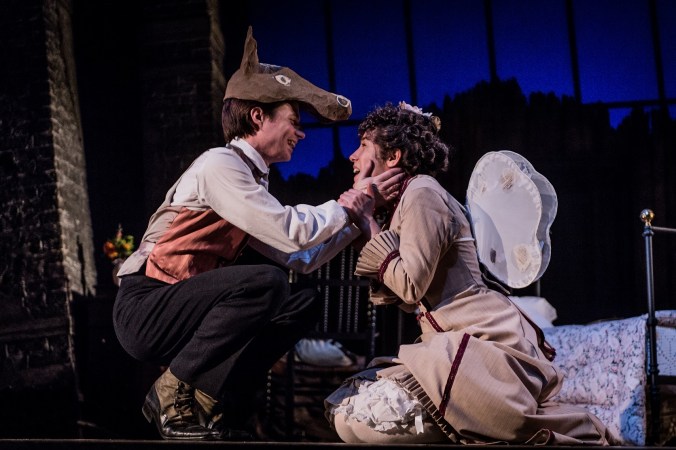 A scene from Turn of the Screw by Henry James (adapted by Tim Luscombe) at the Mercury Theatre Colchester. Directed by Daniel Buckroyd. Designed by Sara Parks. Lit by Matt Leventhall.