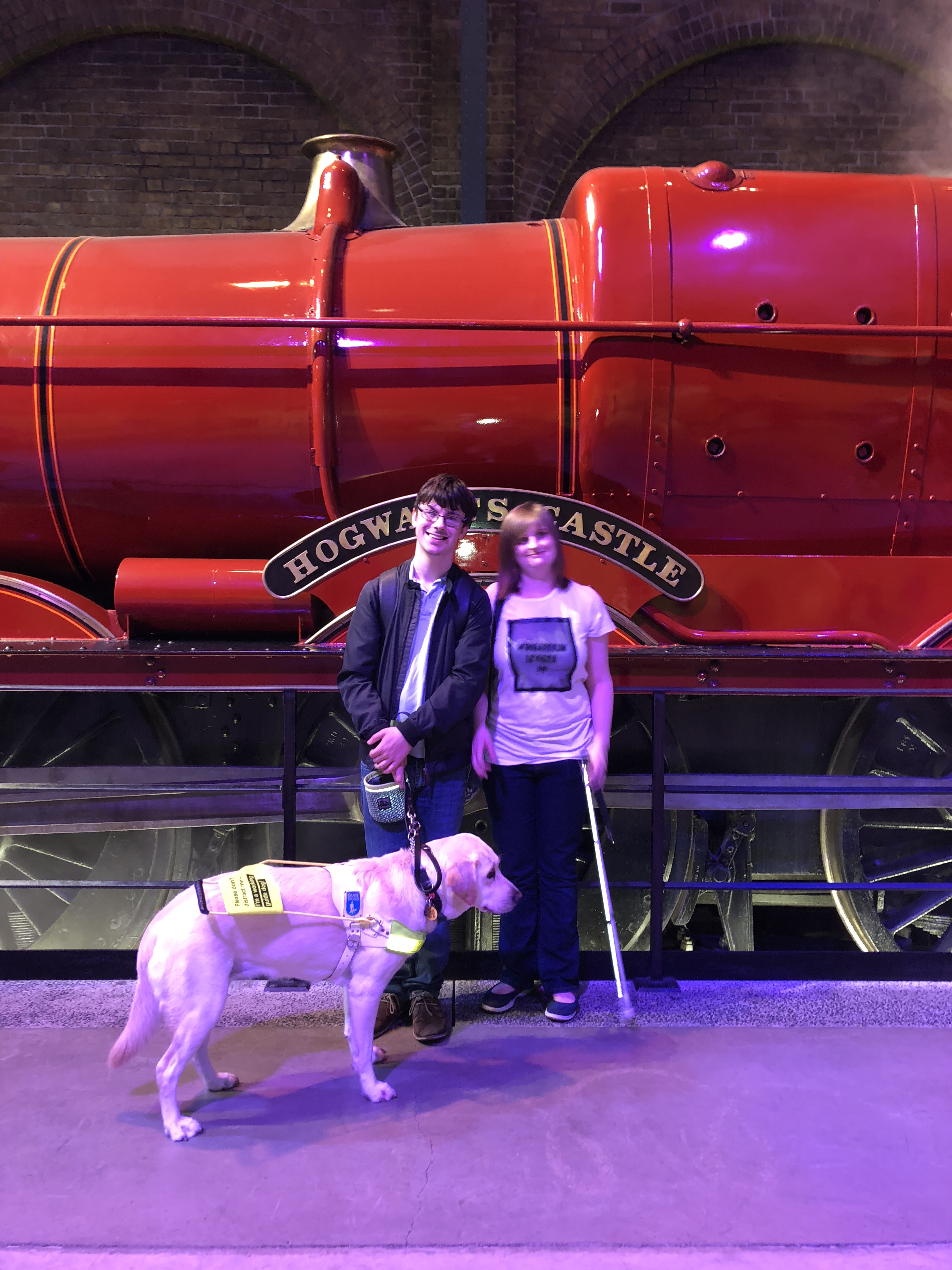 photo shows me, my girlfriend and blossom standing in front of the Hogwarts Express